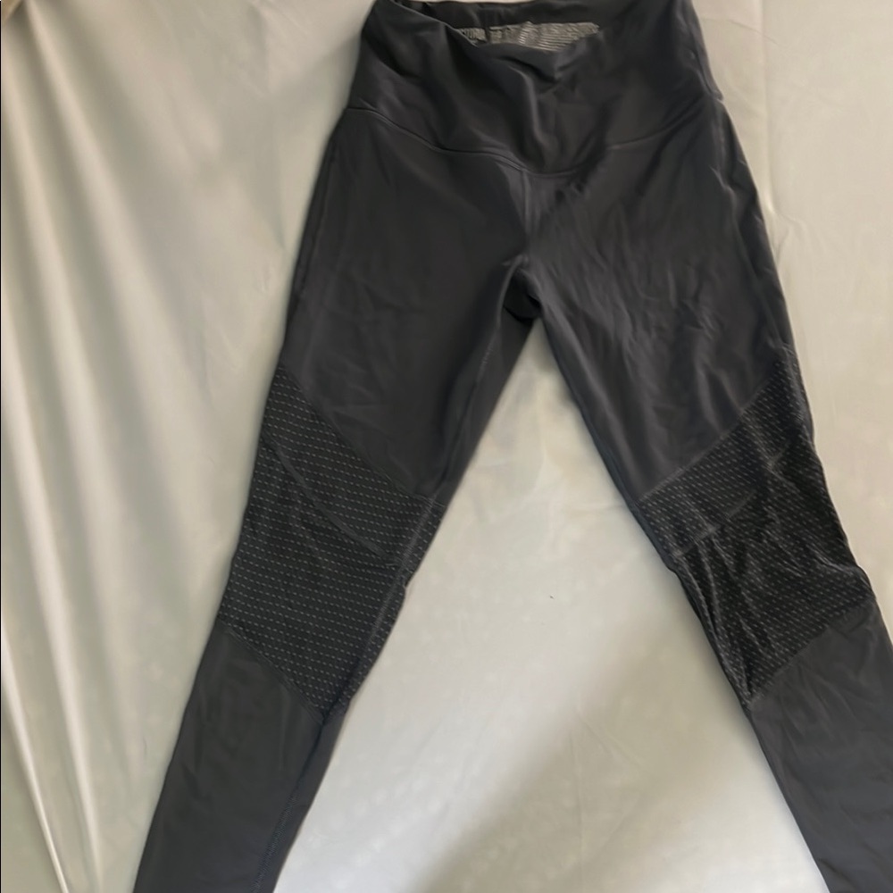 Gray Leggings with Mesh Detail